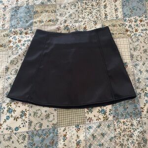 black zara satin mini skirt